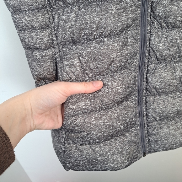 Blanc Noir Grey Down Filled Full Zip Transitional Packable Puffer Vest Coat Sz S - Picture 4 of 8